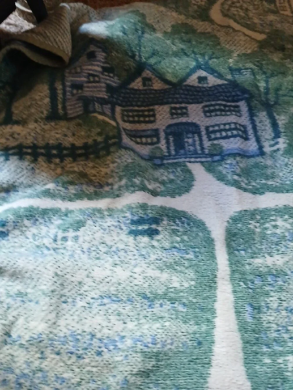 Scenic Green Print Throw Blanket